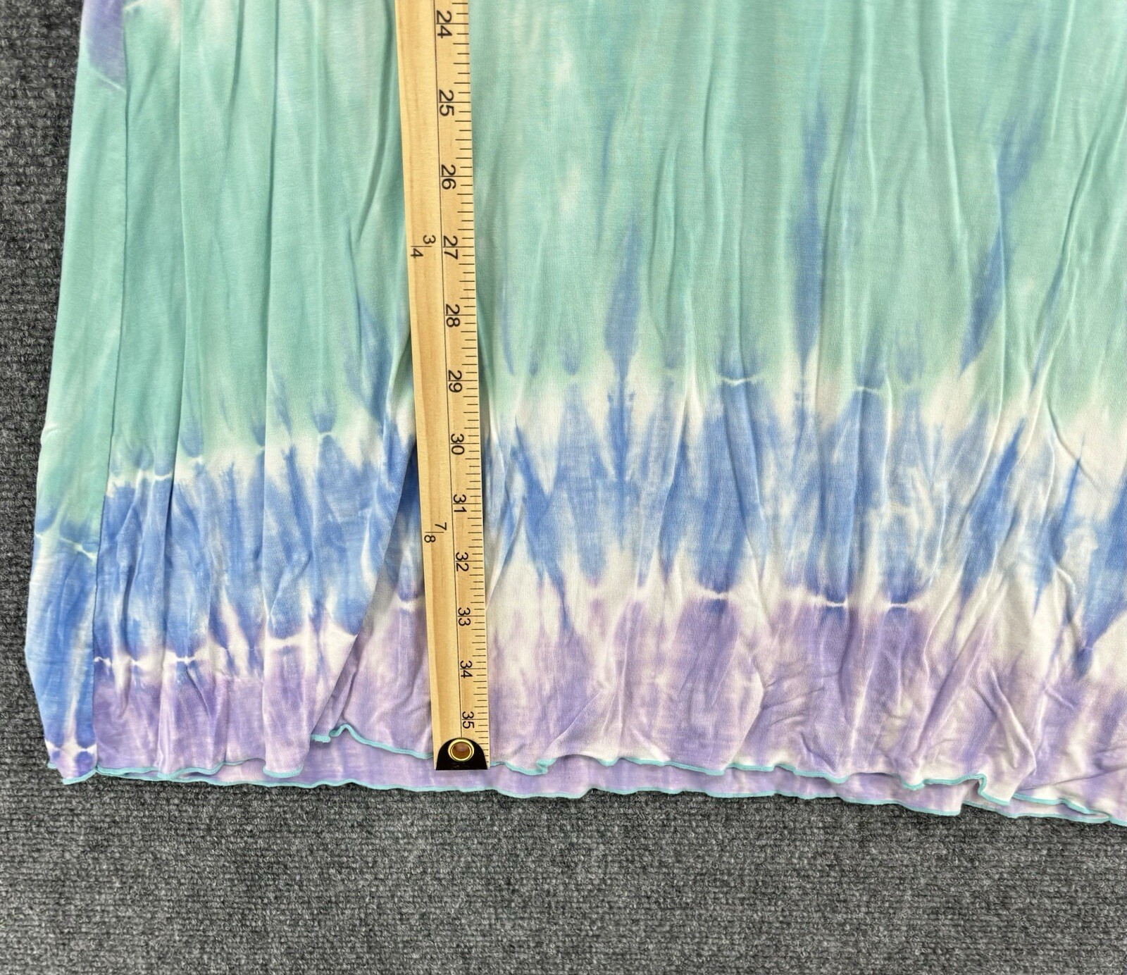 Zen Knits Tie Dye Dress Medium Boho Purple Green Blue Fairy Hippie Beachy
