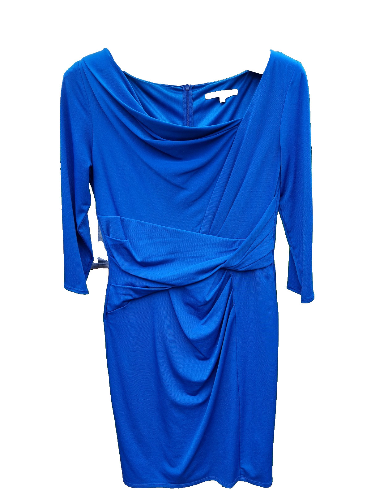 David Meister cobalt blue half sleeve lined dress size 4