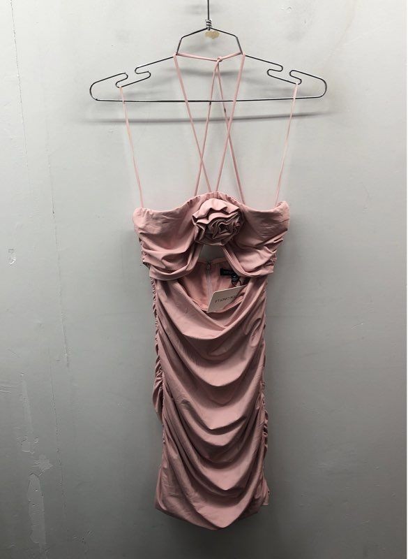 Cotton Candy LA Women’s Alex Dress Mauve Rose Halter Ruched Cut Out NWT Sz M
