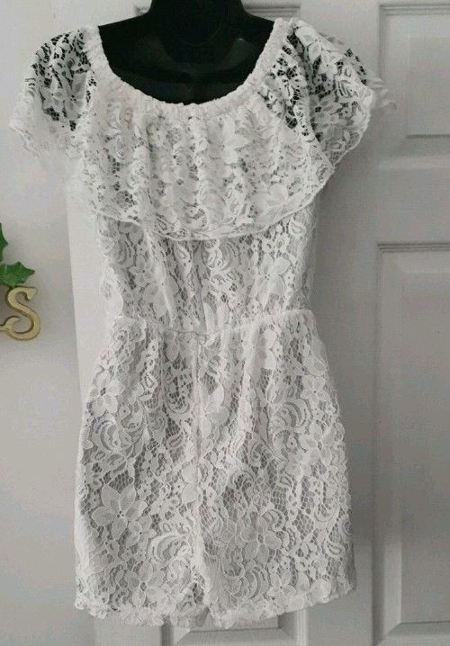 Ladies Summer Holiday Mini Lace Jumpsuit Beachwear Short Sundress UK 8
