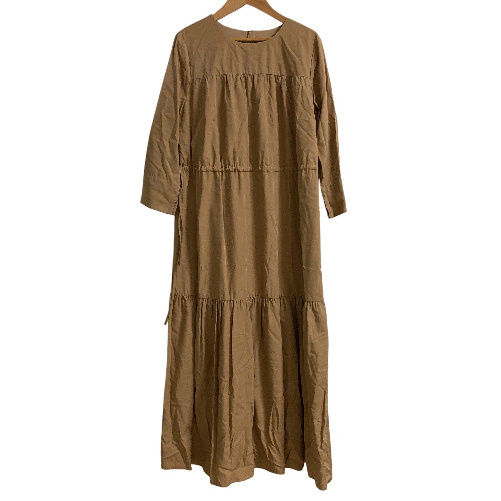 green label relaxing United Arrows long tiered dress, size F, beige Women USED
