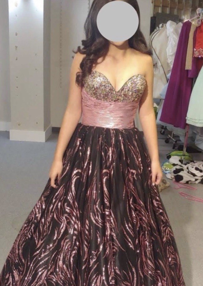 Jovani Sweetheart Sequin Glitter Tulle Ballgown Prom Gown Pink/Black 4