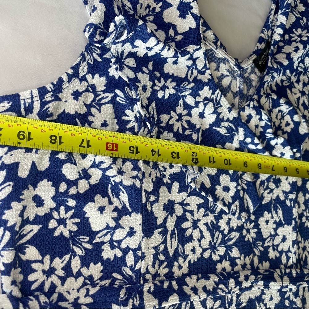Perceptions Blue and White Floral Midi Dress