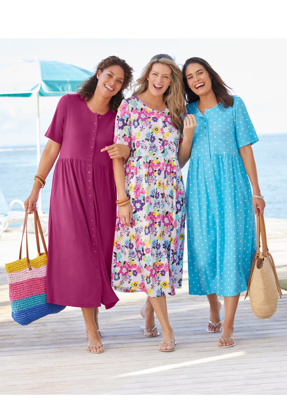 Woman Within Women’s Plus Size Button-Front Essential Dress