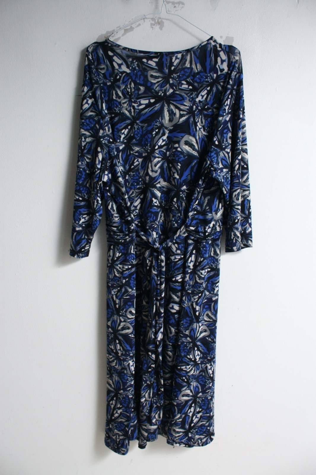 Ex High Street Womens Patterned Stretch Dress – Blue – Size 24 26 (e15)