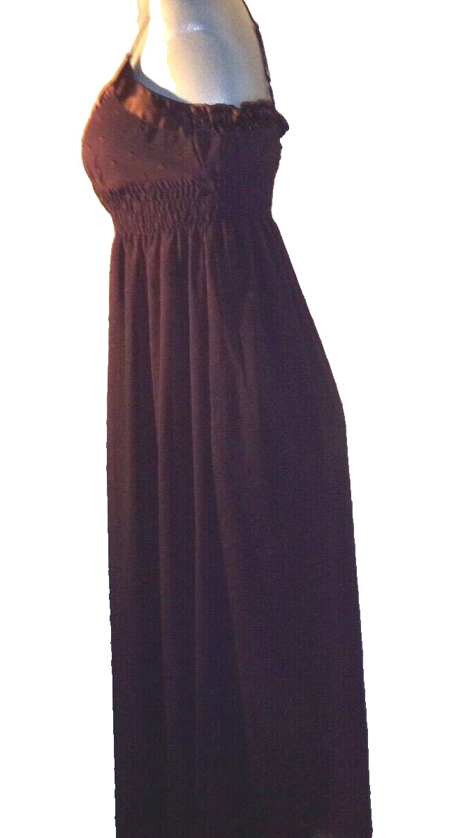 NWT $35 PINK COLLECTION Size Small Wine Maxi Dress Party Cruise Spaghetti Straps
