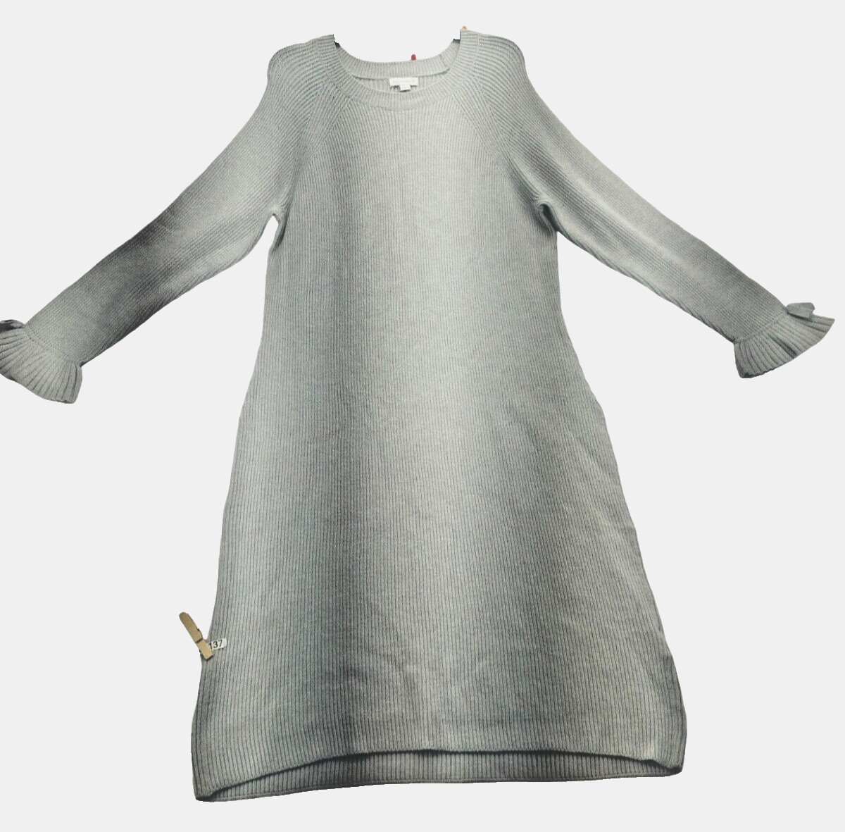 Charter Club Ribbed Sweater Dress Grey Slate Heather XXL D137