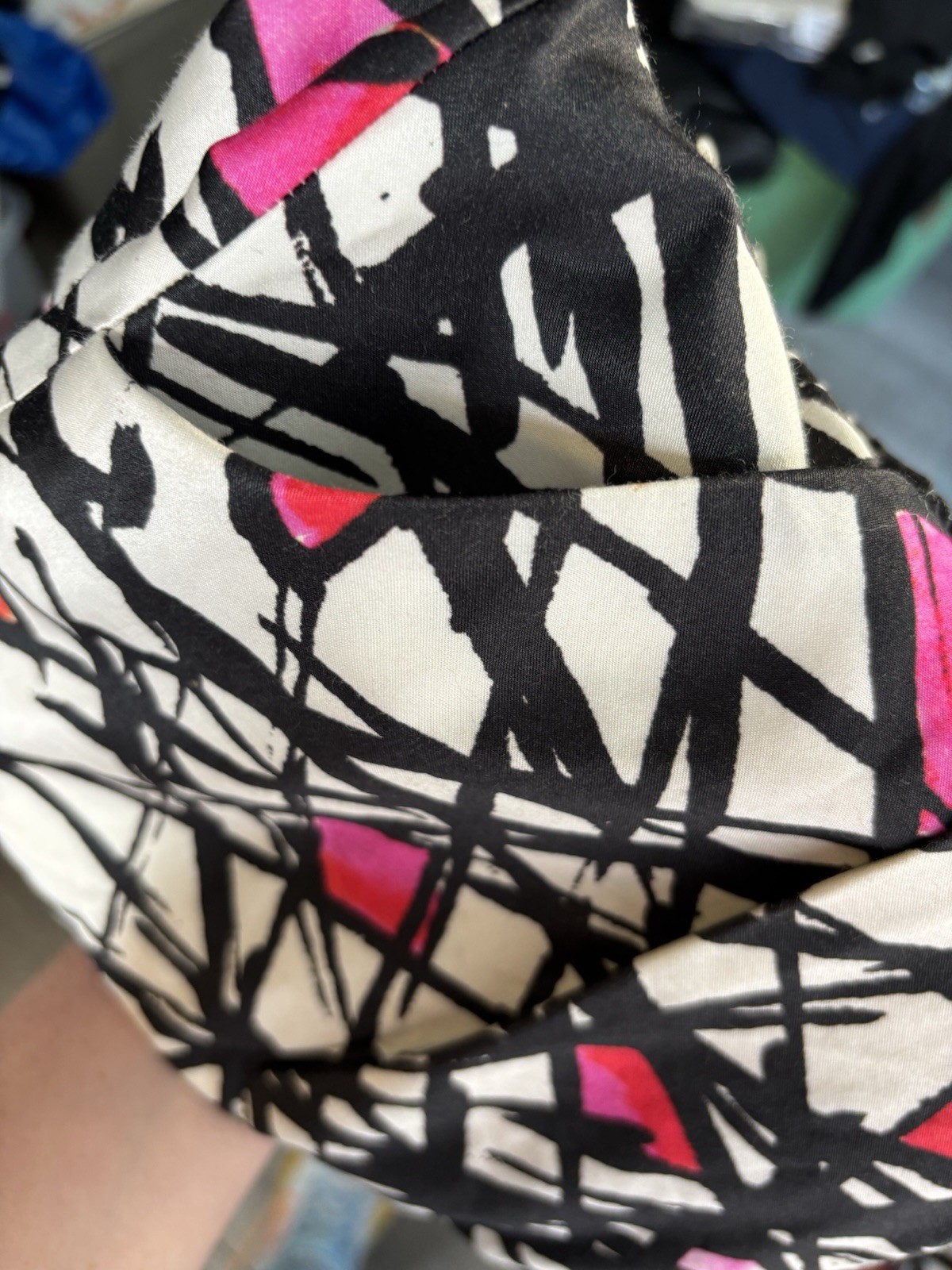 Milly Black White Pink Abstract Print Dress Size 6