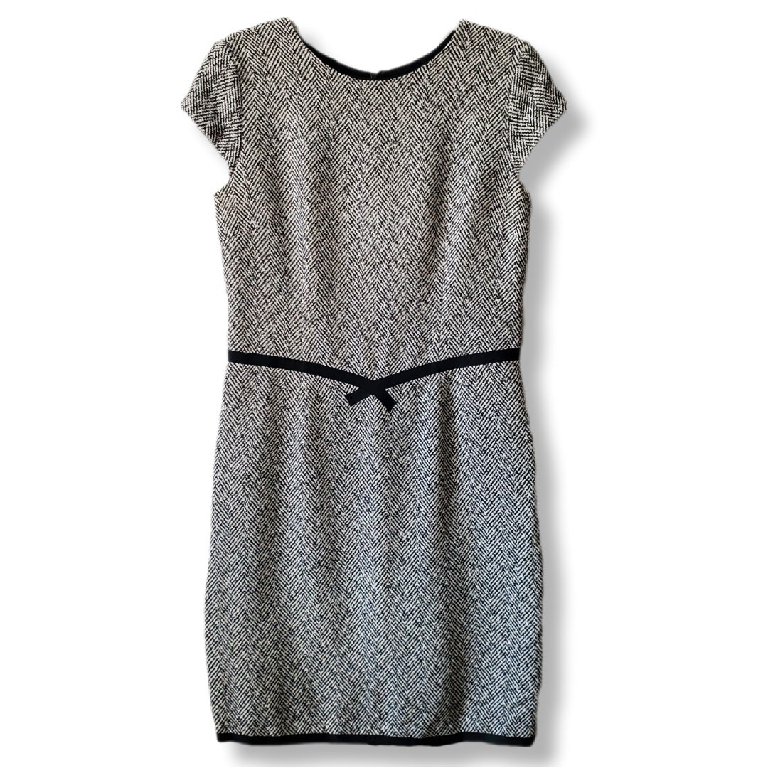 VTG Talbots Silk Tweed Sheath Dress 6 Ladylike Classic Old Money Career Neutral