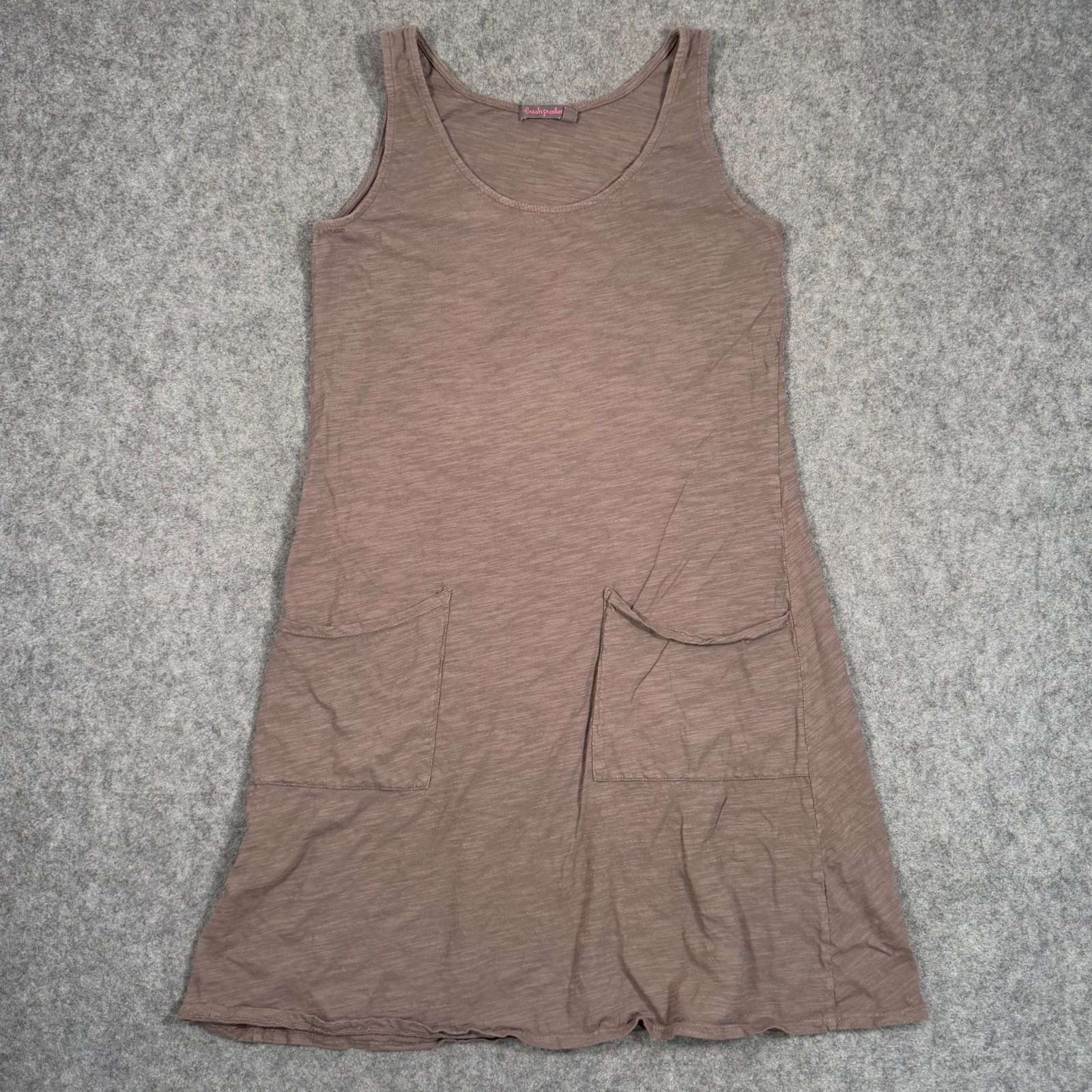 Fresh Produce Heathered Brown Sleeveless Drape Tank Dress Women’s Size Small