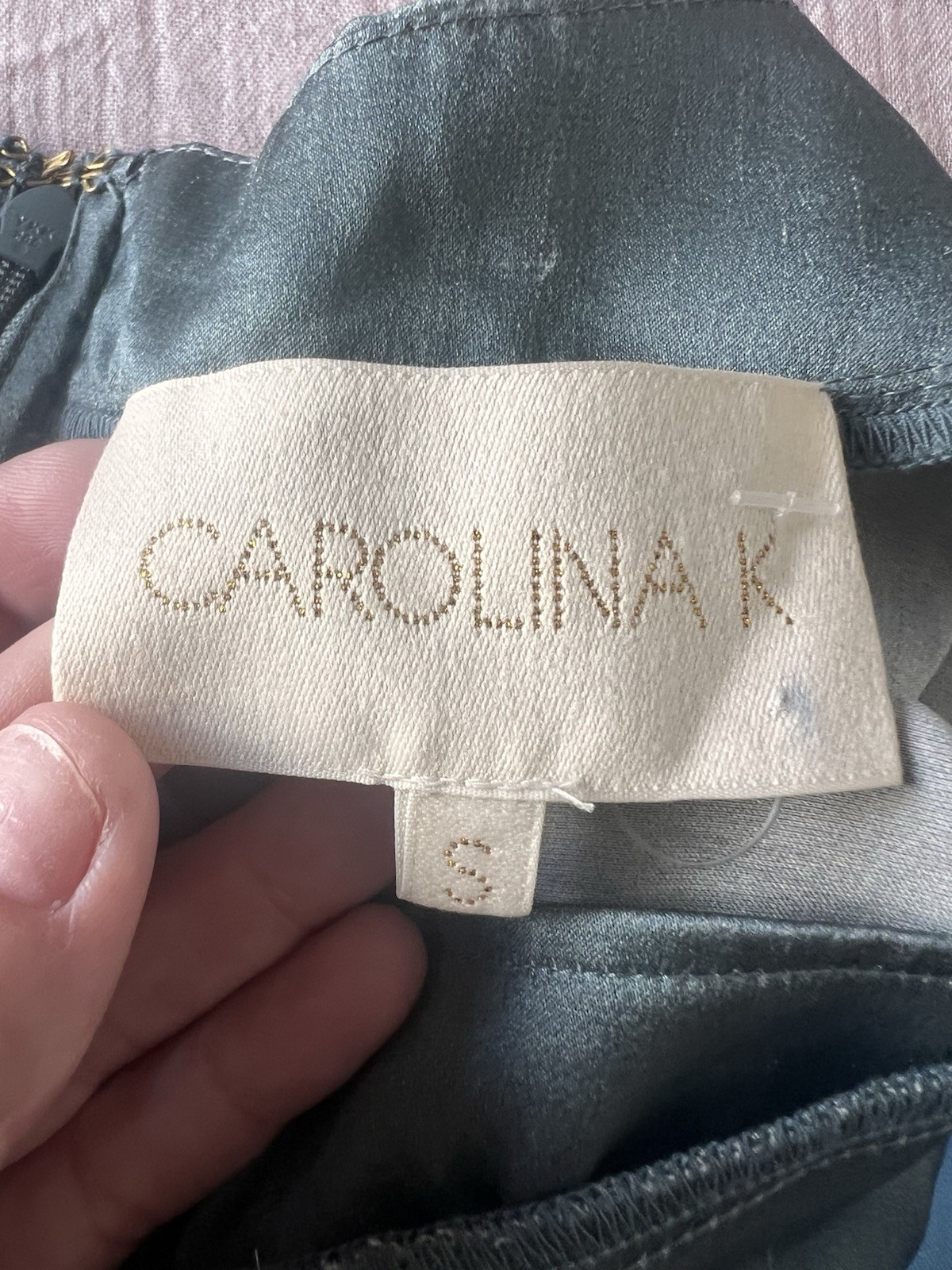 Carolina K Silk Halter Maxi Dress Light Teal Reef Coral Print Size S