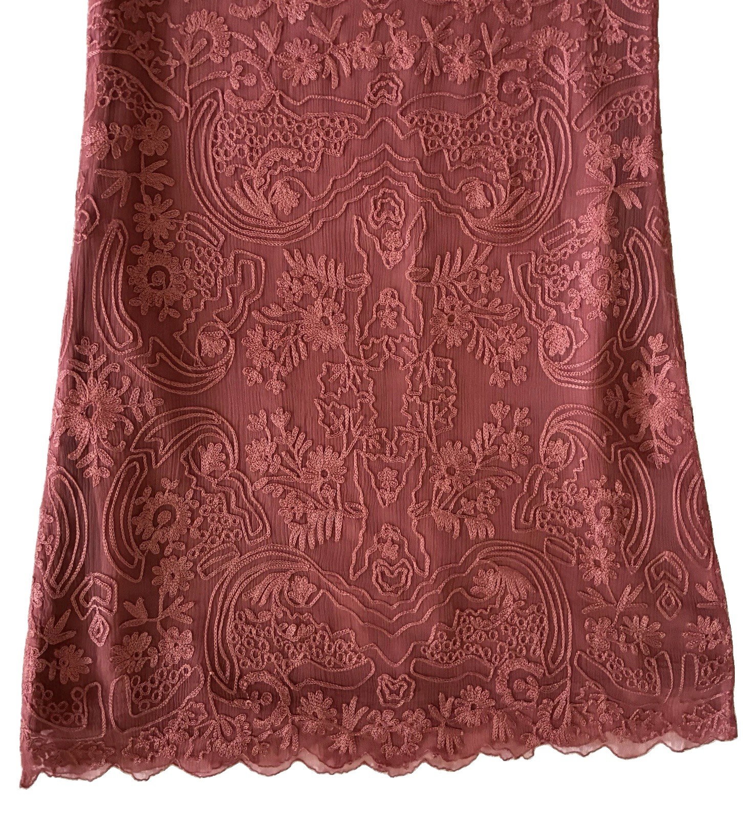 Sundance Lillian Rose Pink Dress Embroidered Soutache Lace Boho Shift S