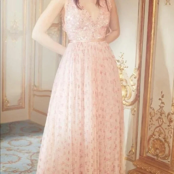 NWT Needle & Thread Bijou Aurelia Bodice Cami Gown Size US6 Embellished #1D453