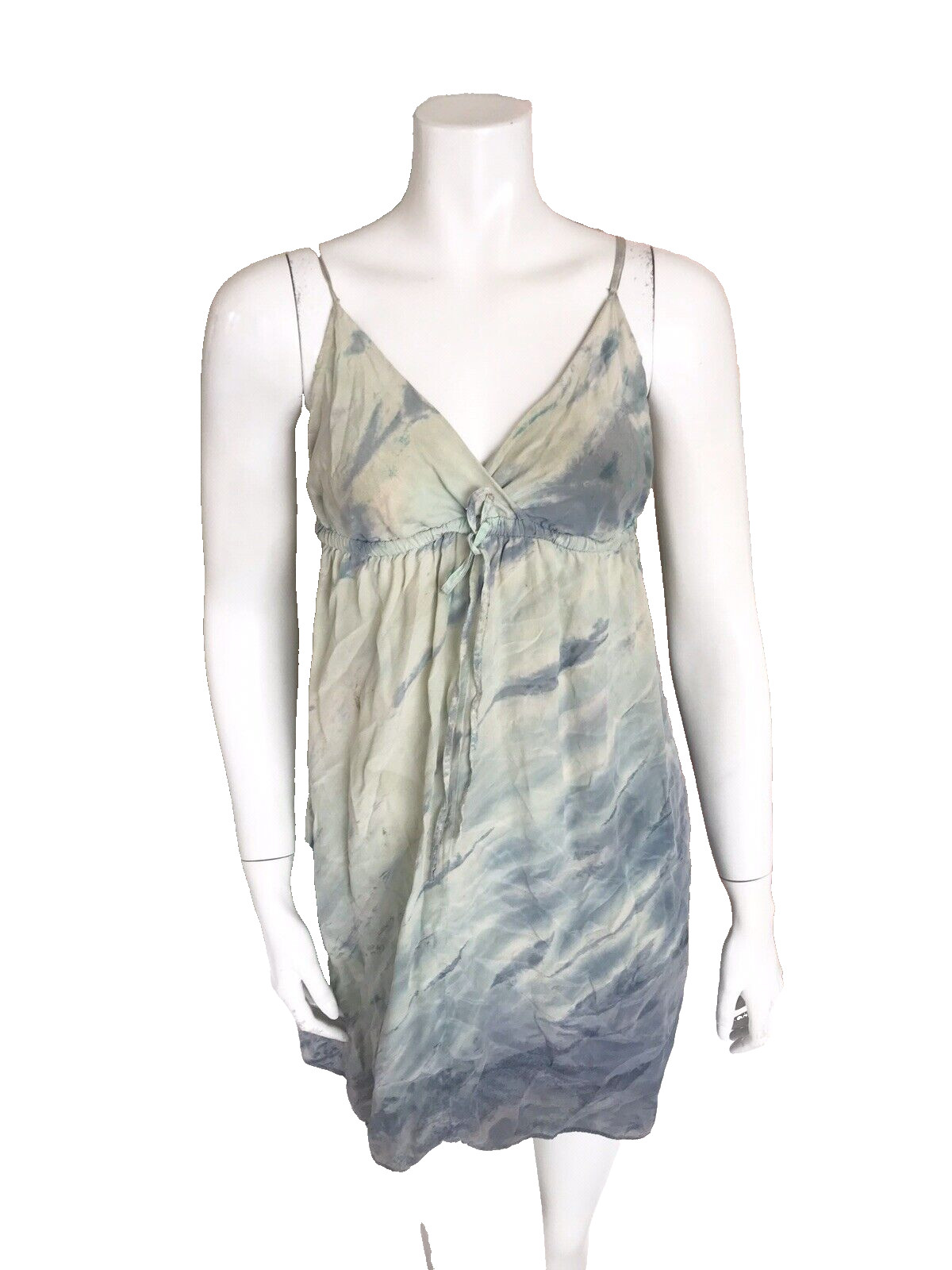 Gypsy 05 Silk Green Grey Tie Dye Short Revolve Clothing Mini Dress Size XS