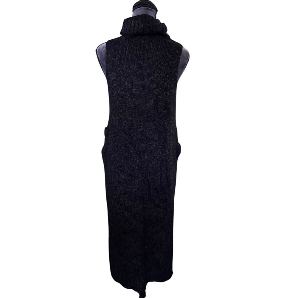 RD Style Black Sleeveless Turtleneck Maxi Dress Sweater Knit Winter Fashion