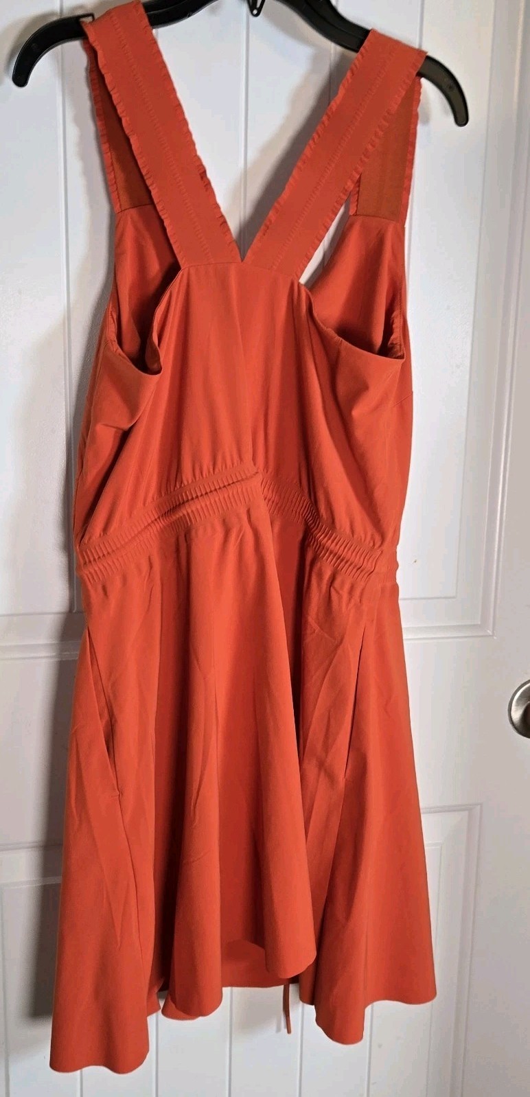Athleta Savannah Strap Mini Athletic Dress Tie Waist Size S Orange Sleeveless