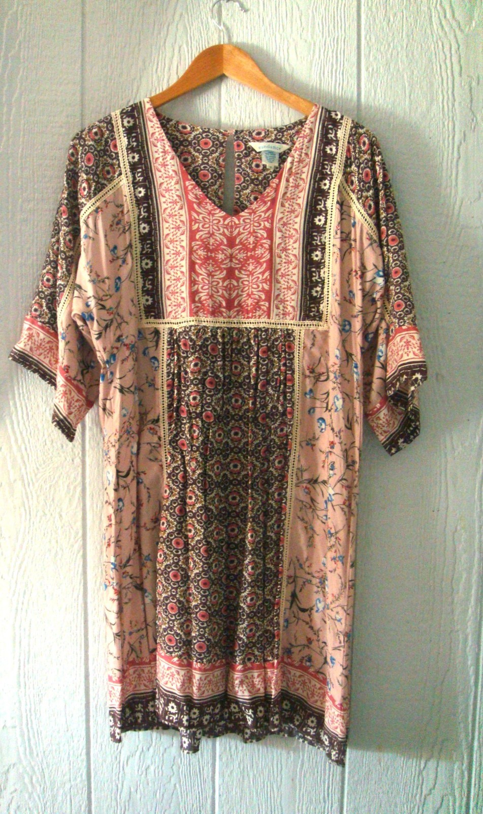 NEW SZ M Sundance Dress My Favorite Dress Ever Patchwork Peasant Boho Festival