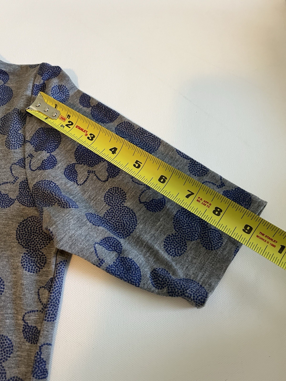Disney LulaRoe Julia Dress Womens Small Grey W/Blue Mickey Minnie Mouse Midi