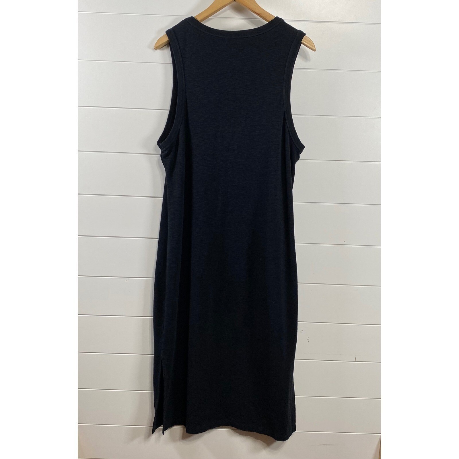 Able Womens Cotton Blend Tank Maxi Dress sz XL Black Comfort Ethical Sustainable