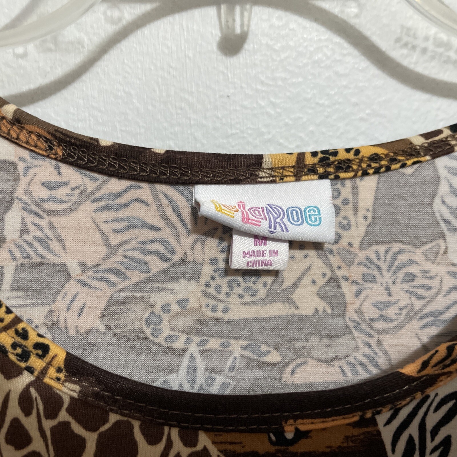 NWOT LuLaRoe JESSIE Medium Jungle Animal Print Zebra Giraffe Dress Side Pockets