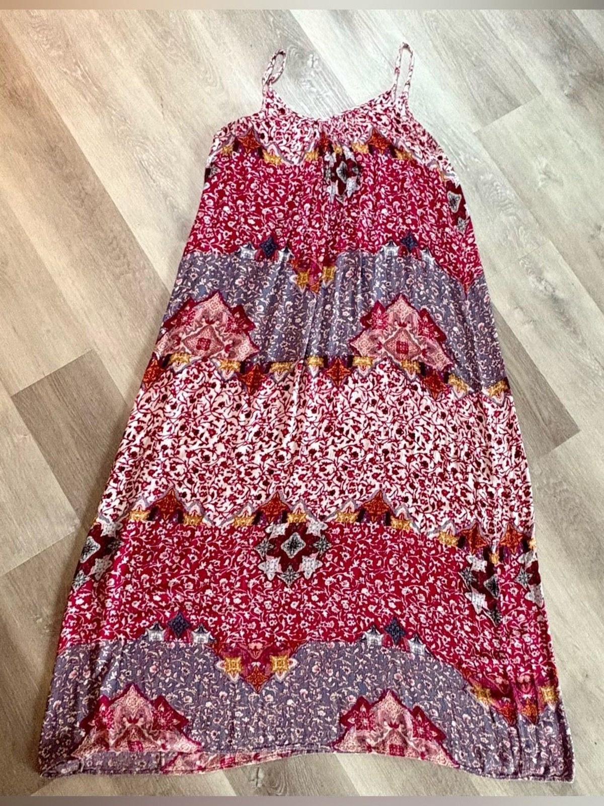 Maxi Dress Adjustable Straps Size Medium Flowy Coverup