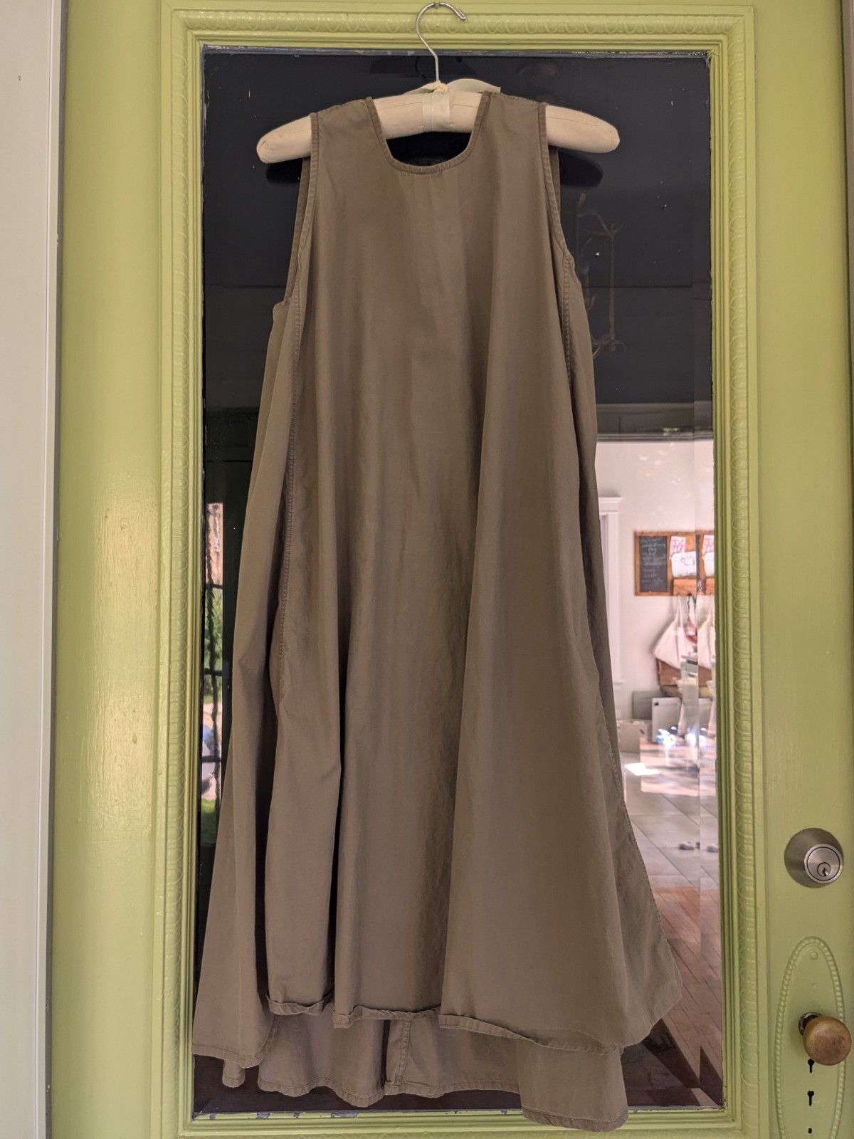 Elizabeth Suzann Harlow Dress Size M Khaki Cotton Poplin