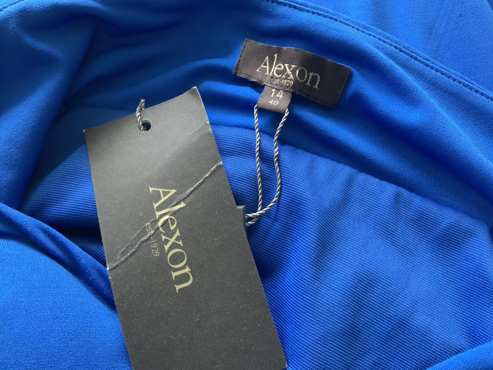 ALEXON Brand New With Tags China Blue Occasion Dress Size 14 Fast And Free P&P
