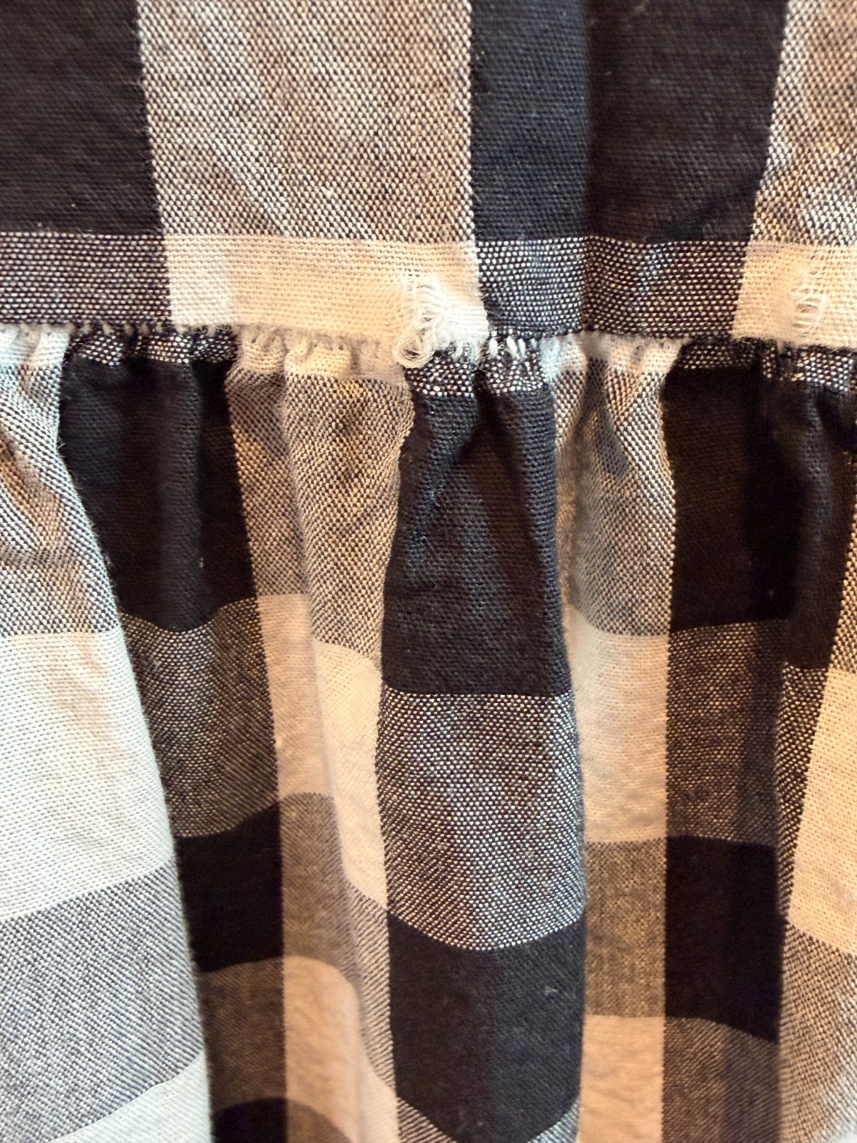 Gingham / Checkered Black and White Babydoll Tiered dress- size S