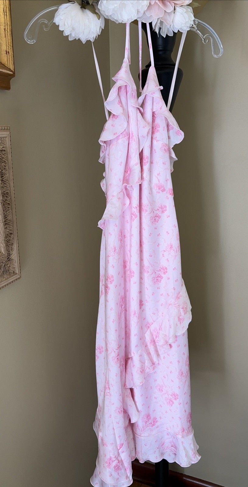 VS PINK x LoveShackFancy HalterMidi Dress Sz XS $129