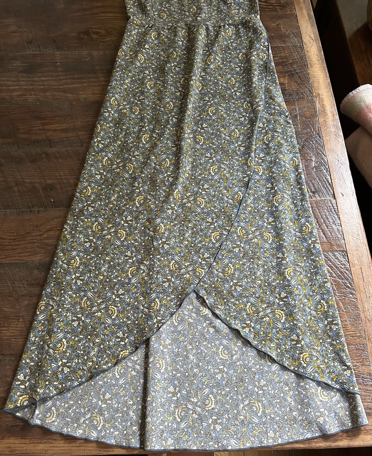 Toad & Co Sunkissed Faux Wrap Maxi Dress XS North Shore Vine Cutout Hi Low Boho