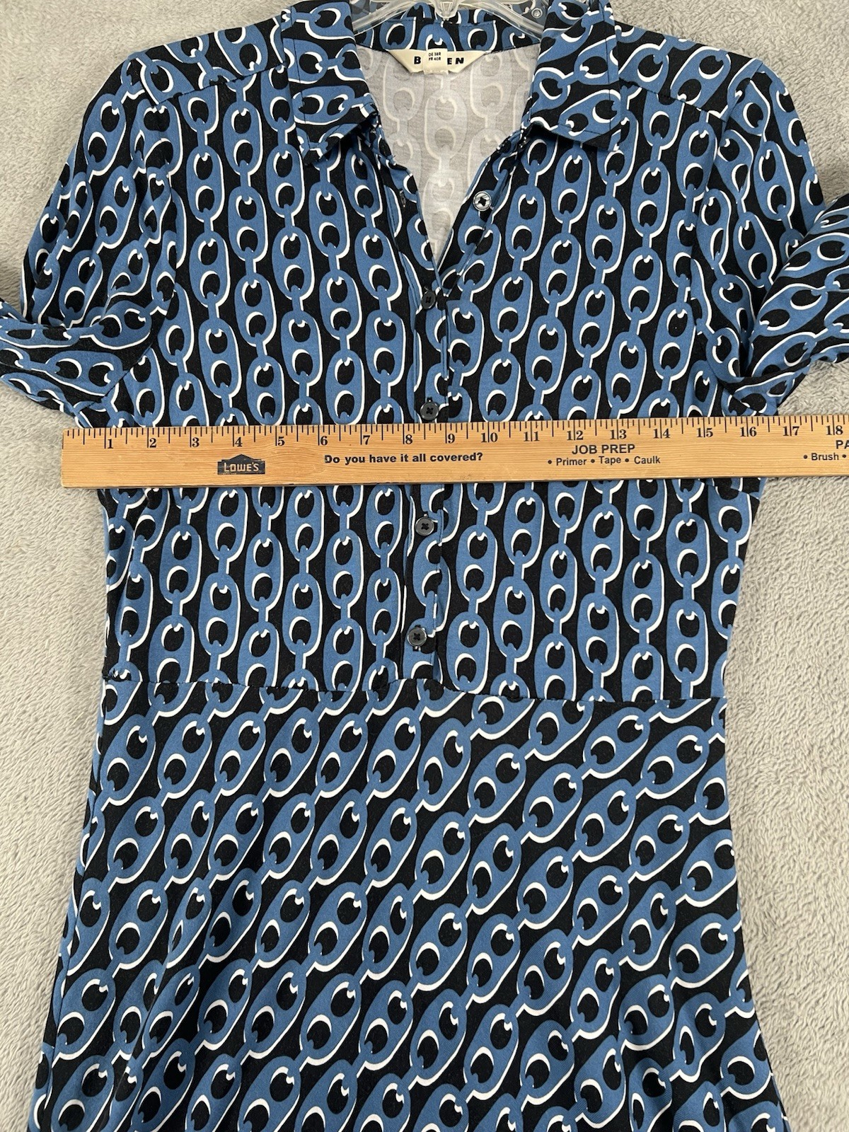 Boden Womens 8R Laura Chain Link Jersey Knit Belted Midi Shirt Dress