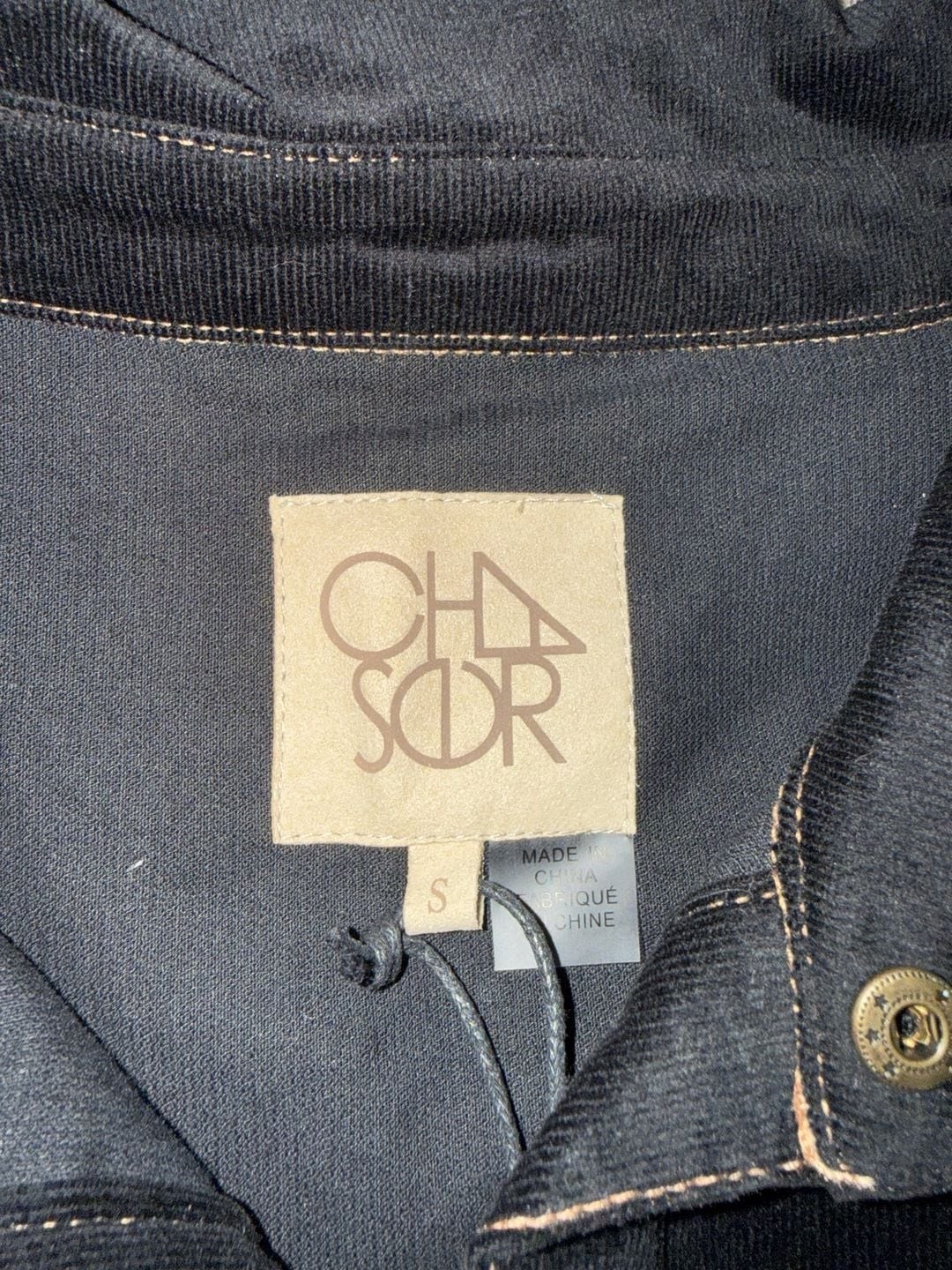 Chaser Black Corduroy Button-Down Shirt Dress