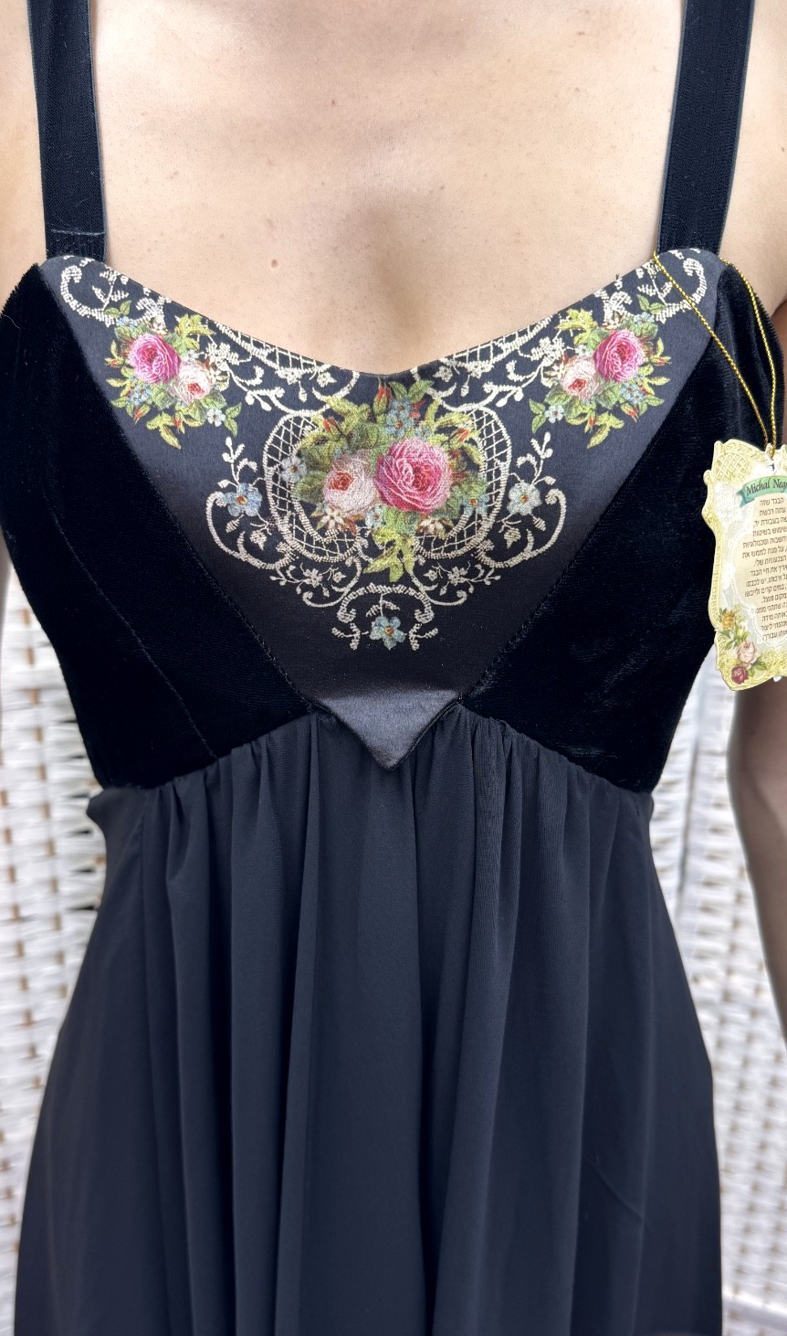 Michal Negrin Full Length Black Summer Dress Size – S –