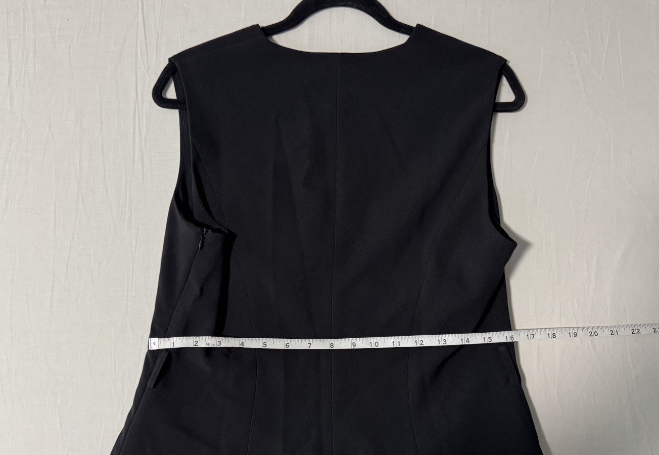 Commense Sleeveless Keyhole-Neck Pleated Black Mini Dress (No Belt inc) Size XL