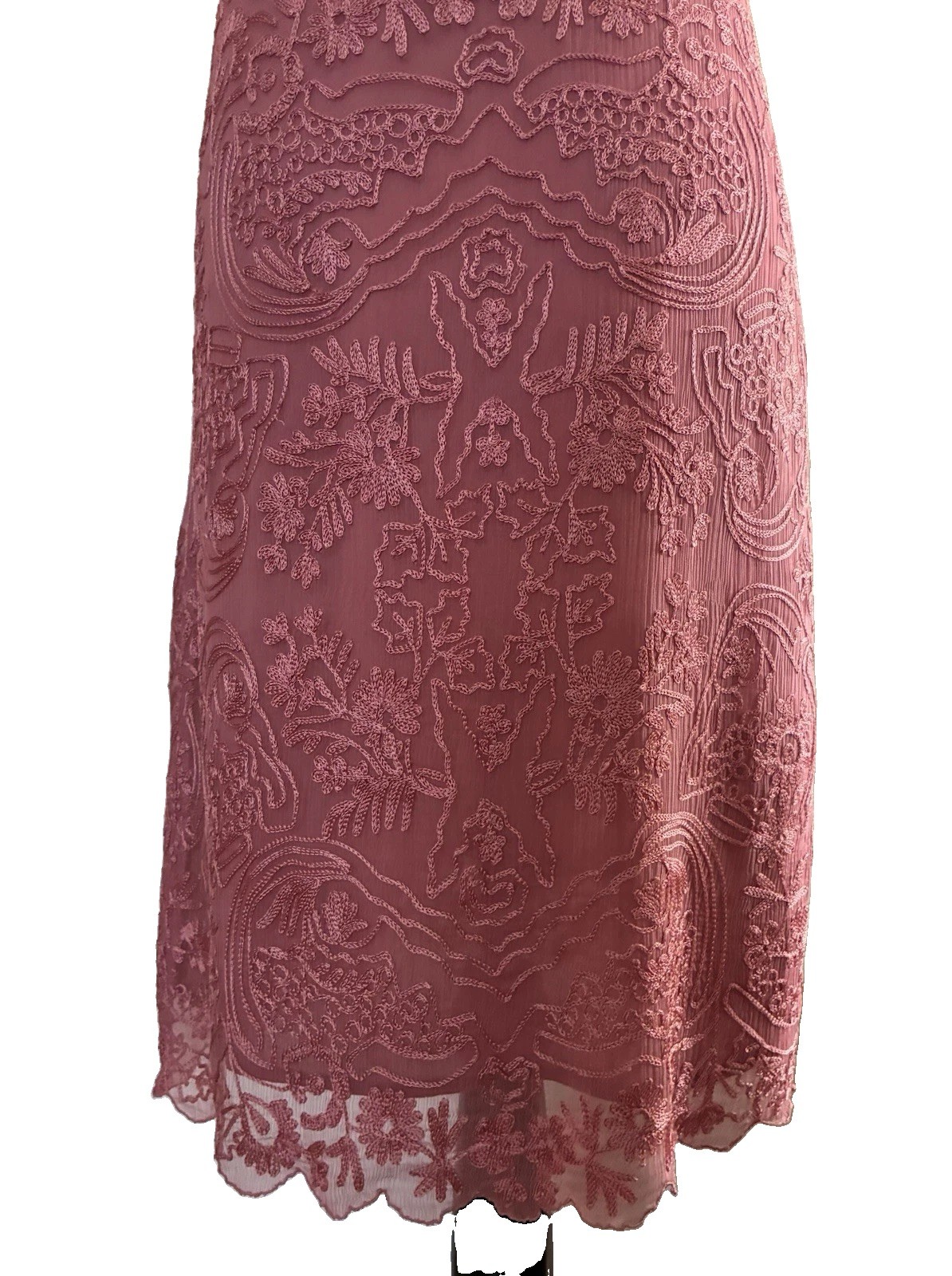 Sundance Lillian Rose Pink Dress Embroidered Soutache Lace Boho Shift S