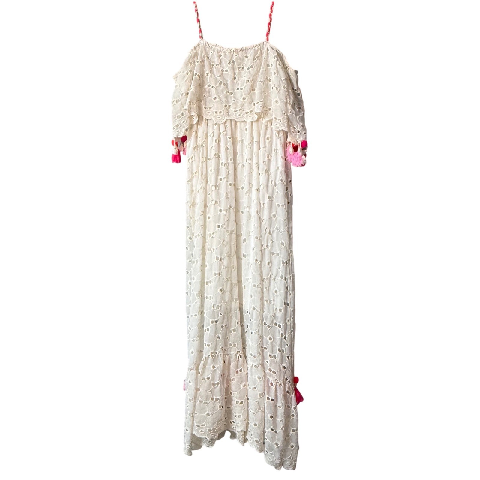 Laurie & Joe Designer Collection Maxi Dress M Tassel Boho Resort Festival Milan