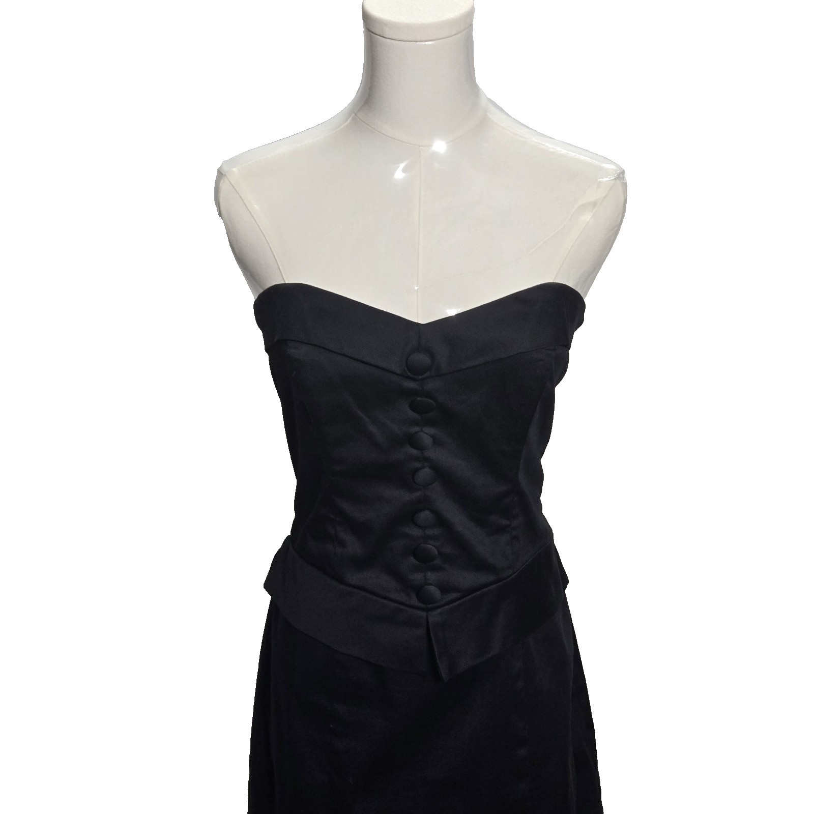 Vintage Betsey Johnson Y2K Black Corset Dress Size 10 Lined Stretch Made In USA