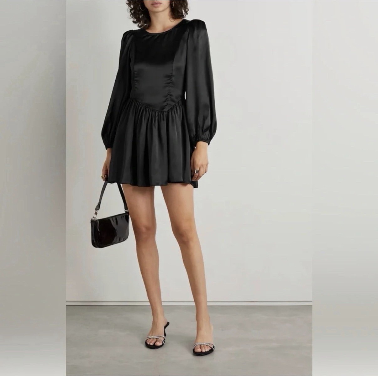 NWT $525 LoveShackFancy Garcia Mini Dress in Black Size 4 Revolve Net-A-Porter
