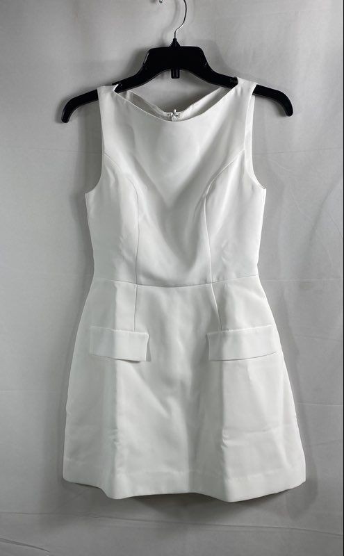 Amanda Uprichard Women’s White Sleeveless Bateau Neck Mini Dress Size XS