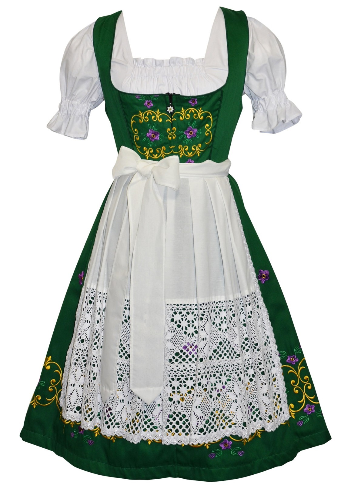 2XL 24 Elegant German Dirndl Dress EMBROIDERED Oktoberfest COMPLETE SET 3 Pcs