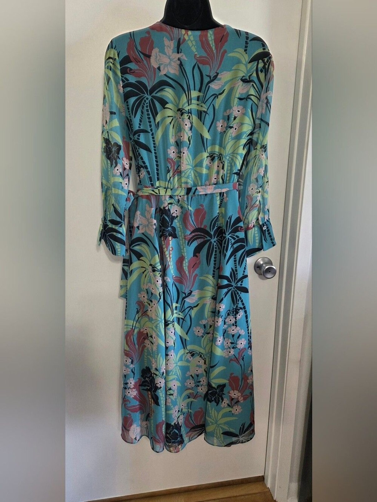 Bailey 44 Teal Abstract Asymmetrical Dress