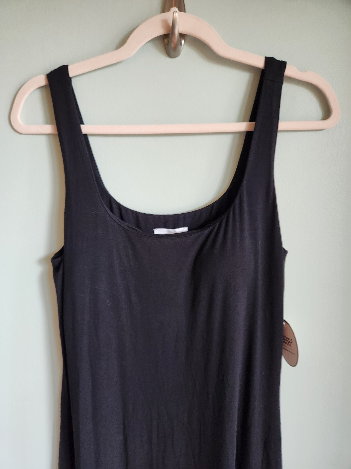 Soma Maxi Bra Dress Small Black Square Neck Lined Invisible Support Dress NEW