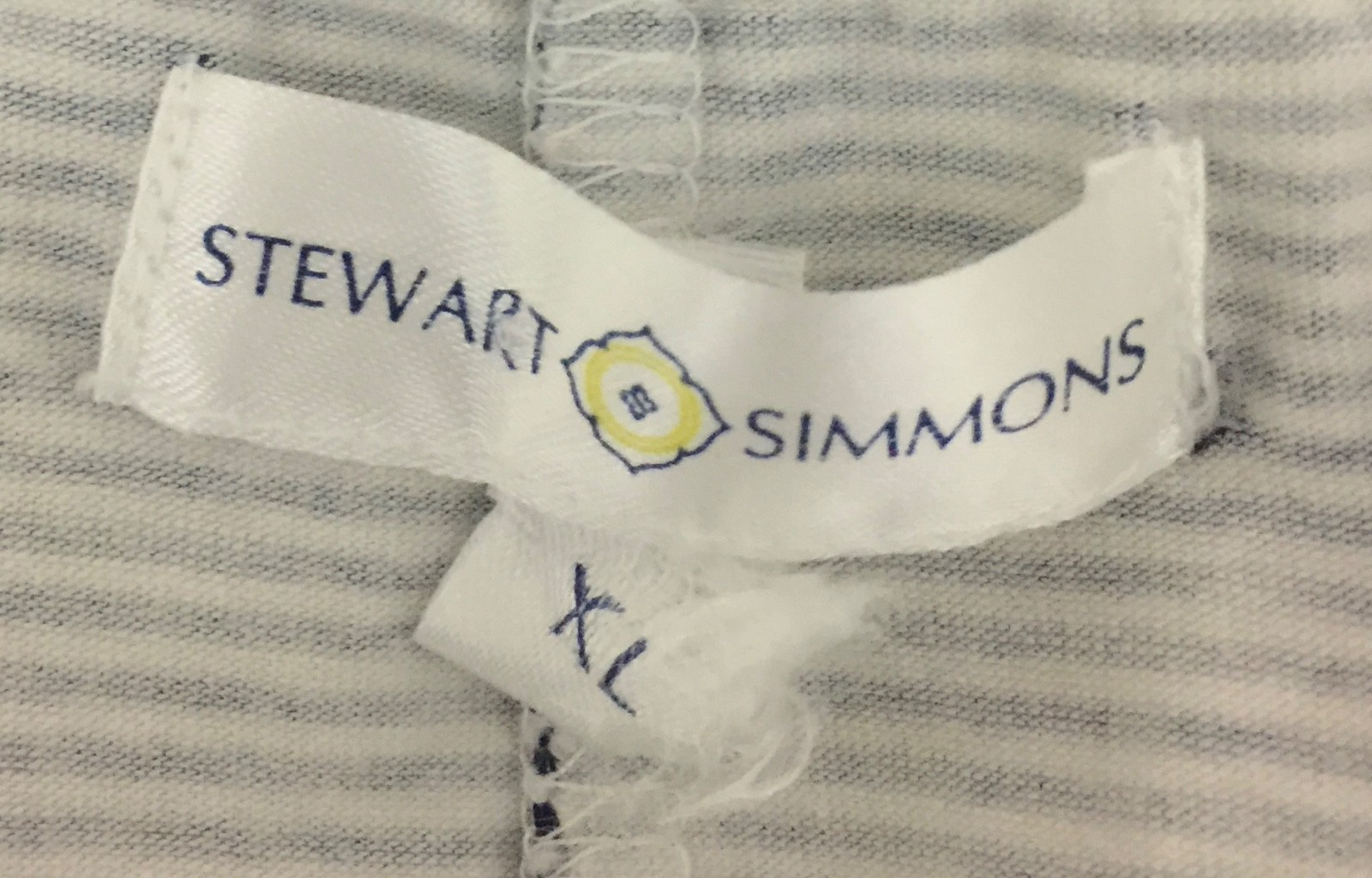 Stewart Simmons Womens Blue White Striped 3/4 Sleeve Stretch Shift Dress Size XL