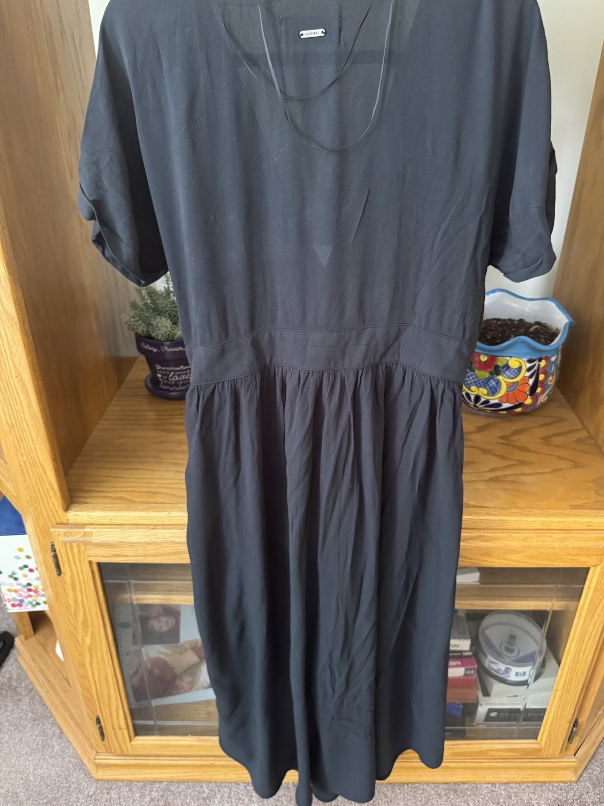 The Normal Brand Deep V Button Through Dress Womens Large