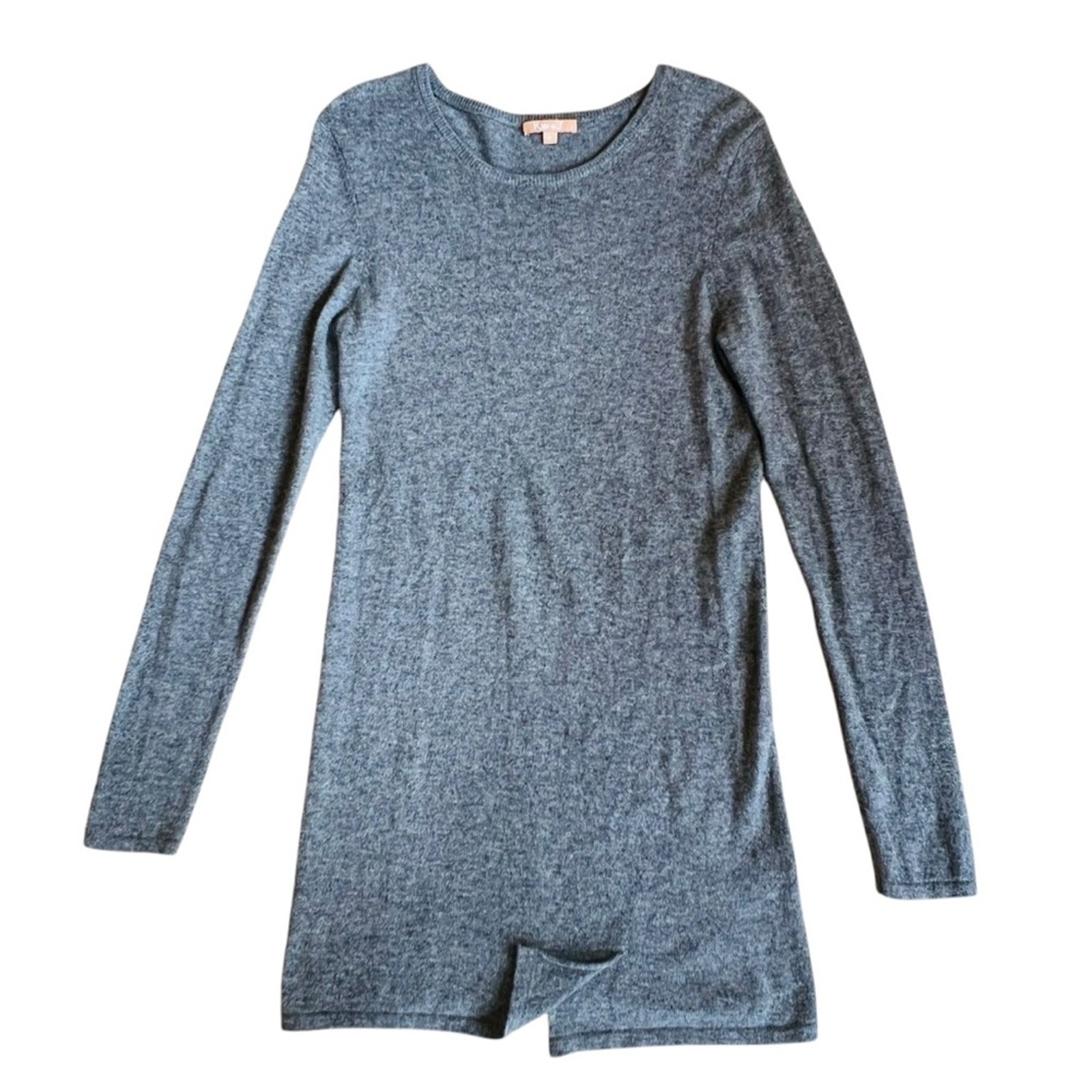 Kier + J Women’s Sz M Gray Cashmere Dress Long Sleeve Round Neck