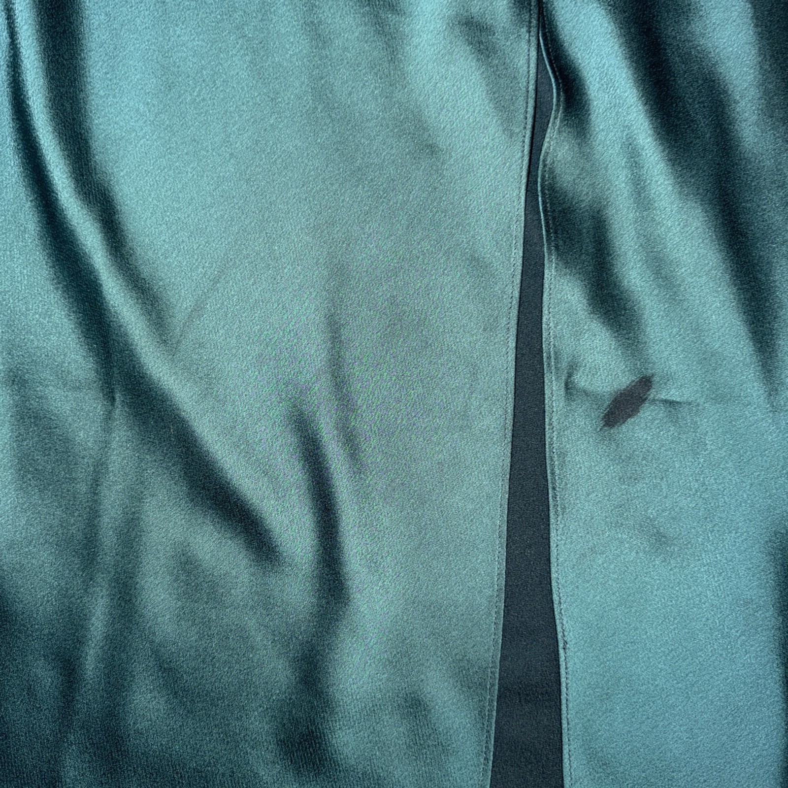 BHLDN Louisa Satin Charmeuse Midi Dress Wrap Emerald Green Size 0 Anthropologie
