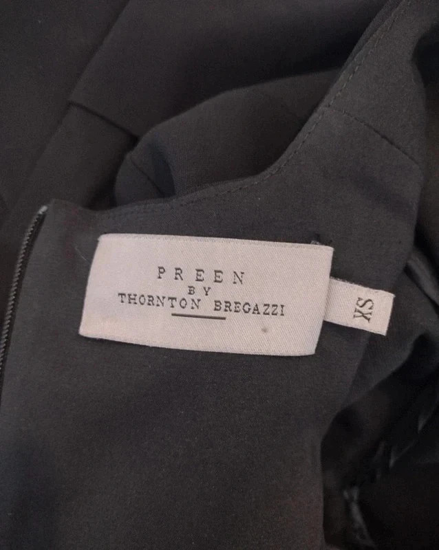Preen by Thornton Bregazzi Resort 2016 Asymmetric Black Midi Dress RARE Luxury