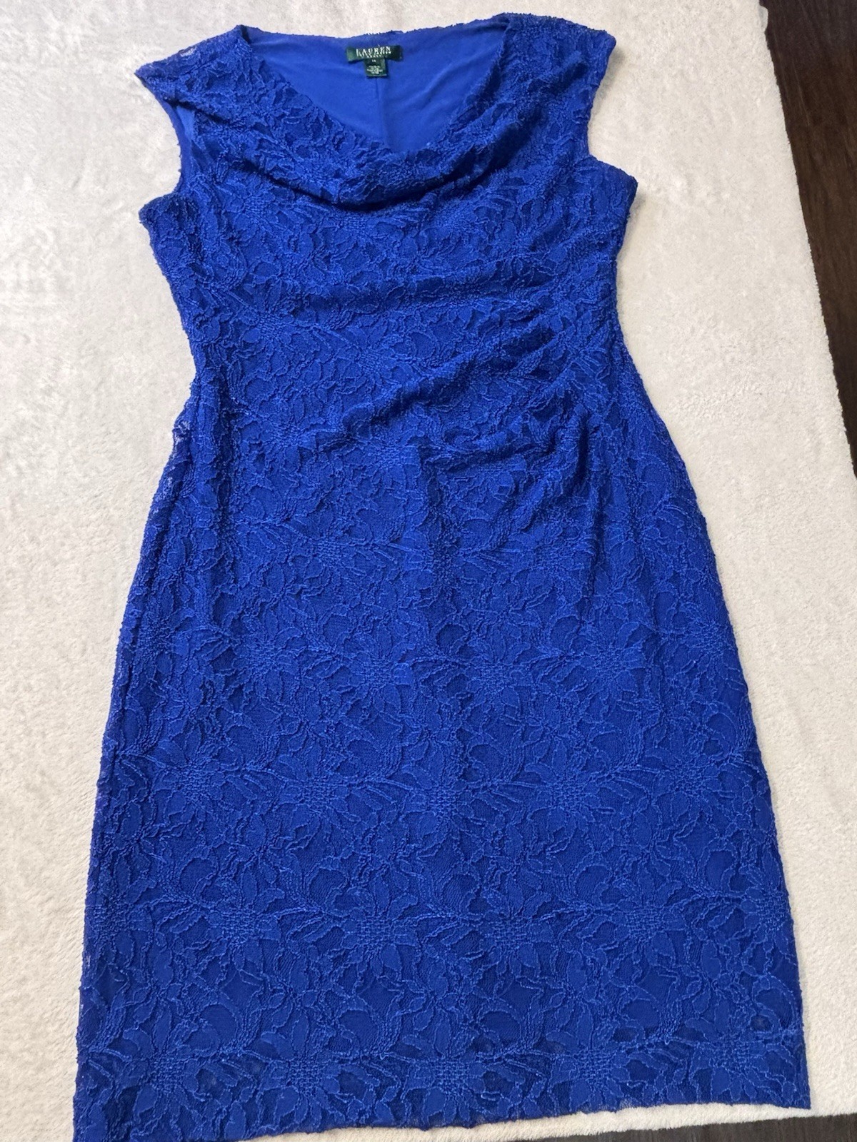 Lauren Ralph Lauren Cocktail Dress Sleeveless Blue 14