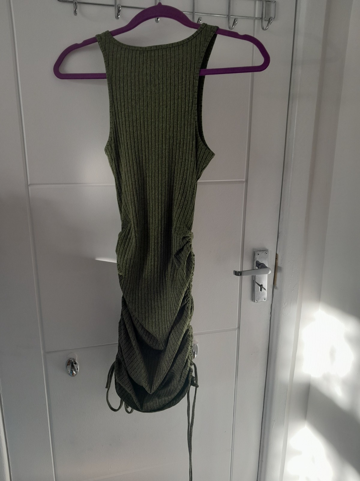 Lovers and Friends Olive Ribbed Ruched Dress – Size S