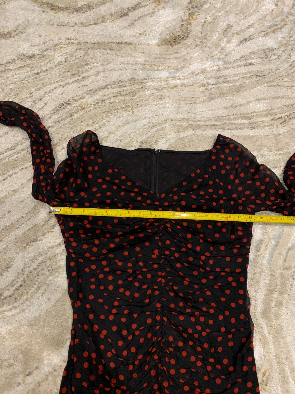 Dolce and Gabbana D&G black polka dot silk chiffon dress IT46 UK12 US8 EU38